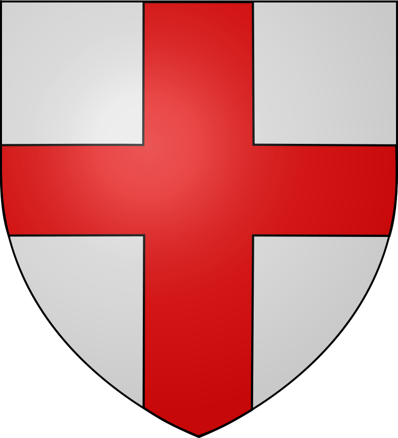 D'argent à la croix de gueules.